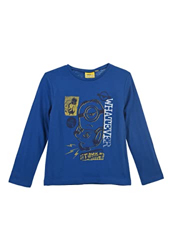 Minions Kinder Jungen T-Shirt Longsleeve Langarm-Shirt, Farbe:Blau, Größe Kids:116 von Sun City