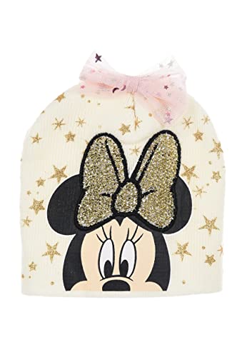 Minnie Mouse Kinder Mädchen Baby Winter-Mütze Beanie mit Schleife, Farbe:Weiß, Größe:48 von Sun City