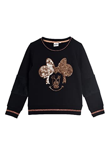 Sun City Minnie Mouse Kinder Mädchen Pullover Sweat-Shirt Sweater Pailletten (Schwarz, 98) von Sun City