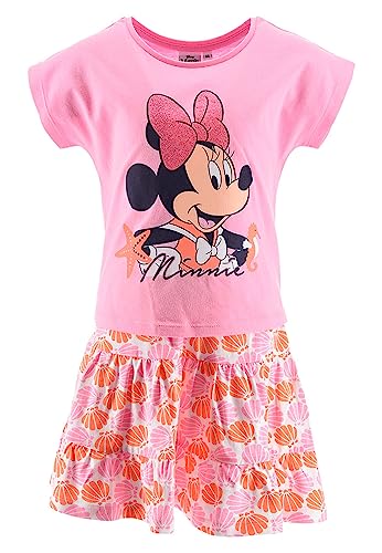 Sun City Minnie Mouse Kinder Sommer-Set Mädchen T-Shirt und Rock, Größe Kids:116 von Sun City