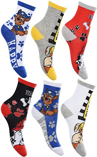 PAW PATROL Socken Set 6 Paar Kindersocken Kinder Strümpfe für Jungen + Mädchen Kniestrümpfe Gr. 23/26 27/30 31/34 HU0604 (31/34) von Sun City