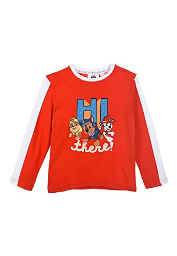 Paw Patrol Kinder Jungen Langarm-Shirt Longsleeve Oberteil Chase, Farbe:Rot, Größe Kids:110 von Sun City