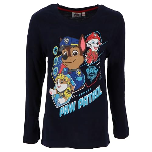 Paw Patrol Langarmshirt für Kinder in verschiedenen Größen, bequeme Baumwolle, dunkelblau, 110 cm von Sun City