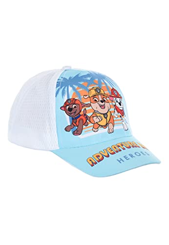 Paw Patrol Rubble Marshall Zuma Baseball-Cap Mütze Kappe Sommer-Hut, Farbe:Weiß, Größe:54 von Sun City