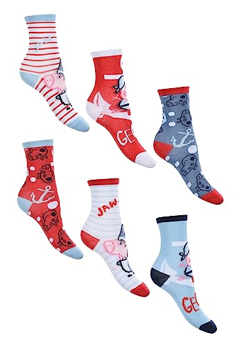 Peppa Wutz Pig George Socken-Set 6 Paar Strümpfe Kinder Jungen, Größe:27/30 von Sun City
