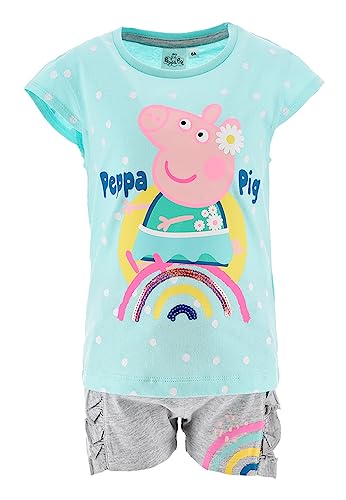 Peppa Wutz Pig Kinder Sommer-Set Mädchen T-Shirt und Shorts Kurze Hose Set, Größe Kids:116 von Sun City