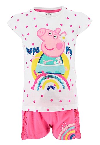 Peppa Wutz Pig Kinder Sommer-Set Mädchen T-Shirt und Shorts Kurze Hose Set, Größe Kids:116 von Sun City