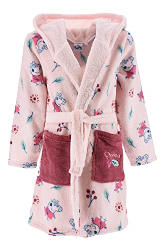 Peppa Wutz Pig Mädchen Bademantel flauschig und warm Coral Fleece Morgenmantel (Pink 4, Größe 110) von Sun City