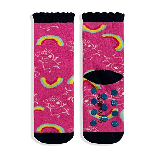 Rutschfeste Socken für Mädchen Peppa Wutz aus Baumwolle, Lurex 5688, Rosa, 27-30 von Sun City