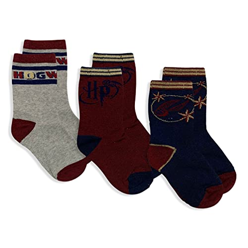 Socken Harry Potter Set 3 Paar für Mädchen aus Baumwolle Socken Mädchen 5679, Variante 1, 31-34 cm von Sun City