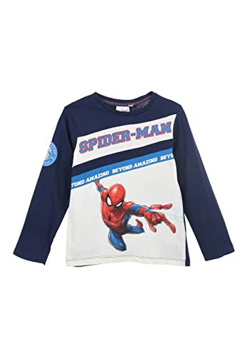 Spider-Man Kinder Jungen Langarmshirt Longsleeve Langarm T-Shirt, Farbe:Dunkel-Blau, Größe Kids:128 von Sun City