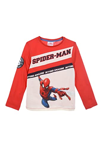 Spider-Man Kinder Jungen Langarmshirt Longsleeve Langarm T-Shirt, Farbe:Rot, Größe Kids:116 von Sun City