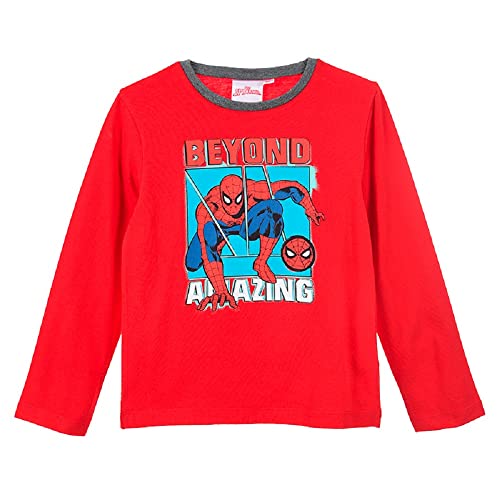 Spiderman Kids T-Shirt Long Sleeve - Red - 5-6 Years von Sun City