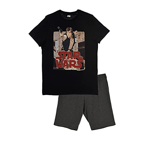 Star Wars Han Solo Herren Pyjama und Shorts, kurzärmelig, Schwarz , M von Sun City