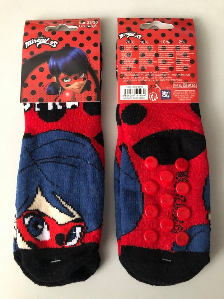 Sun City ABS-Socken Ladybug Miraculos Antirutsch Stoppersocken Rutschfeste Kinder Socken (1-Paar) von Sun City