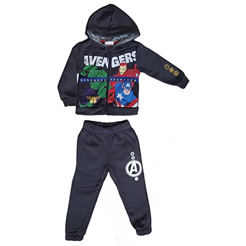 Sun-City Avengers Ironman Hulk Captain America Jungen Sweat-Jacke mit Jogging-Hose Jogging-Anzug Trainings-Anzug (104, Grau) von Sun-City