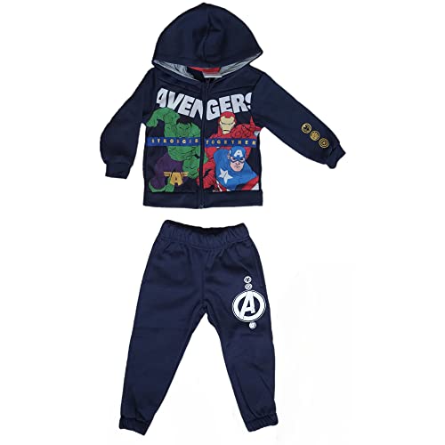 Sun-City Avengers Ironman Hulk Captain America Jungen Sweat-Jacke mit Jogging-Hose Jogging-Anzug Trainings-Anzug (140, Blau) von Sun-City