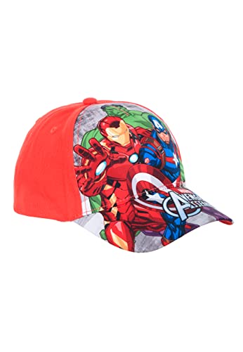 Sun City Avengers Kinder Kappe Jungen Baseball-Cap Mütze Sommer-Hut, Farbe:Rot, Größe:54 von Marvel