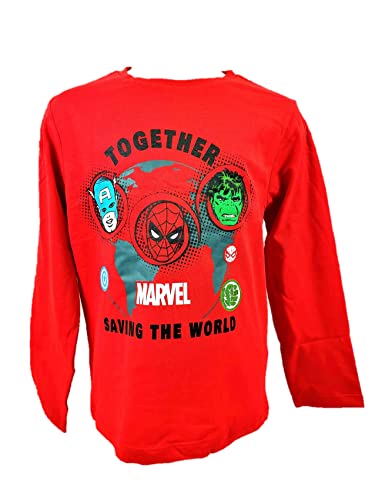 Sun City Avengers Marvel Langarm T-Shirt Pullover (HU1302) Gr. 104 rot von Marvel