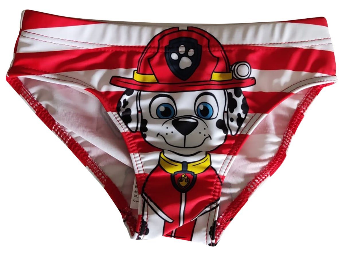 Sun City Badehose Paw Patrol Marshall Badehose Badeslip weiß-rot gestreift für Kinder Gr (Paw Patrol Marshall Badehose Badeslip) von Sun City