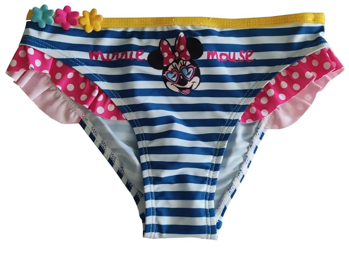 Sun City Badeslip Disney Minnie Maus Badehose, Bikinihose, Badeslip, Badeanzug, Blau-Wei (Disney Minnie Maus Badehose, Bikinihose, Badeslip, Badeanzug, Blau-Weiß gestreift, Gr. 128, Disney Minnie Maus Badehose, Bikinihose) von Sun City