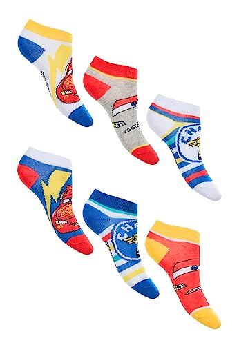 Sun City Cars Lightning McQueen Kinder Jungen Sneaker Socken 6 Paar Strümpfe Paket, Größe:27/30 von Sun City