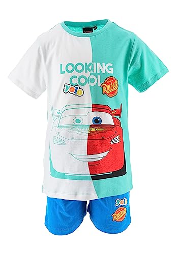 Sun City Cars Lightning McQueen Kinder Sommer-Set Jungen T-Shirt und Shorts Kurze Hose Set, Größe Kids:110 von Sun City