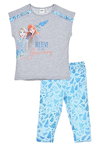 Sun City Frozen Anna ELSA Schlafanzug Pyjama 100% Bio-Baumwolle lang grau Gr. 110 von Sun City