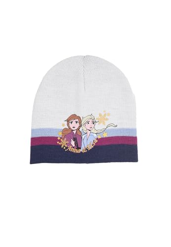 Sun City Frozen - Die Eiskönigin ELSA Anna Kinder Mädchen Winter-Mütze Strick Beanie-Mütze, Farbe:Weiß, Größe:52 von Sun City