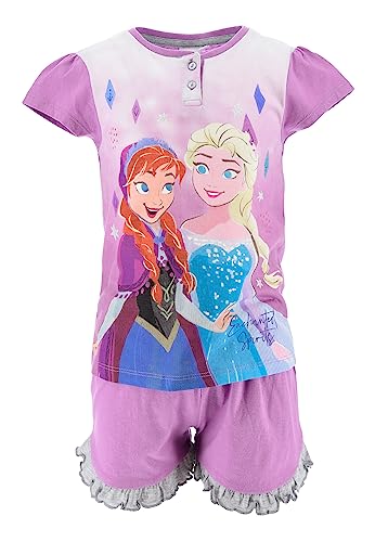 Sun City Frozen - Die Eiskönigin ELSA Kinder Mädchen Schlafanzug Kurzarm Pyjama kurz, Farbe:Lila, Größe Kids:116 von Sun City