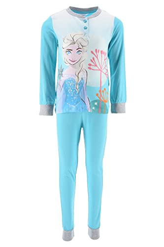 Sun City Frozen - Die Eiskönigin ELSA Kinder Mädchen Schlafanzug Langarm Pyjama Lang, Farbe:Blau, Größe Kids:128 von Sun City