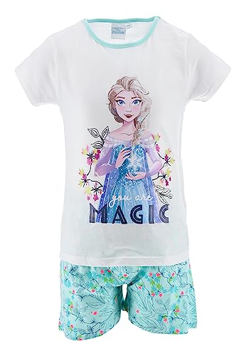 Sun City Frozen - Die Eiskönigin ELSA Mädchen Pyjama Schlafanzug, Farbe:Weiß, Größe Kids:128 von Sun City
