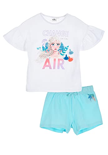 Sun City Frozen - Die Eiskönigin Elsa Mädchen T-Shirt und Short kurze Hose Kinder Sommer-Set (104) von Sun City