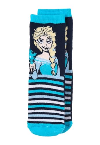 Sun City Frozen - Die Eiskönigin Kinder Mädchen Socken Gumminoppen Stopper-Socken (Dunkel-Blau, EU Schuhgrößensystem, Grundschulkind, Numerisch (von/bis), M, 27, 30) von Sun City