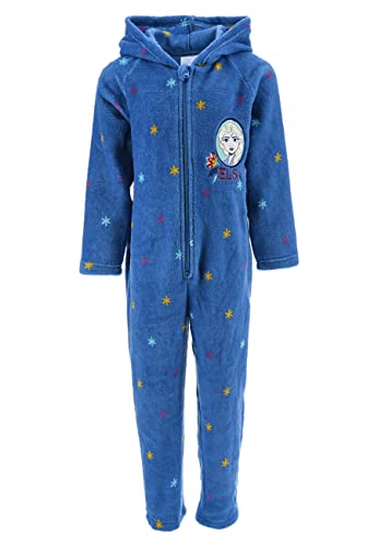 Sun City Frozen - Die Eiskönigin Mädchen Schlafanzug Kinder Pyjama Overall Jumpsuit ELSA, Farbe:Blau, Größe Kids:104 von Sun City