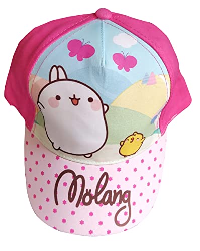 Sun City Hase Molang Kappe, Baseballcap, Kappy mit Küken Piu Piu für Mädchen, Größe 54 cm in pink von Sun City