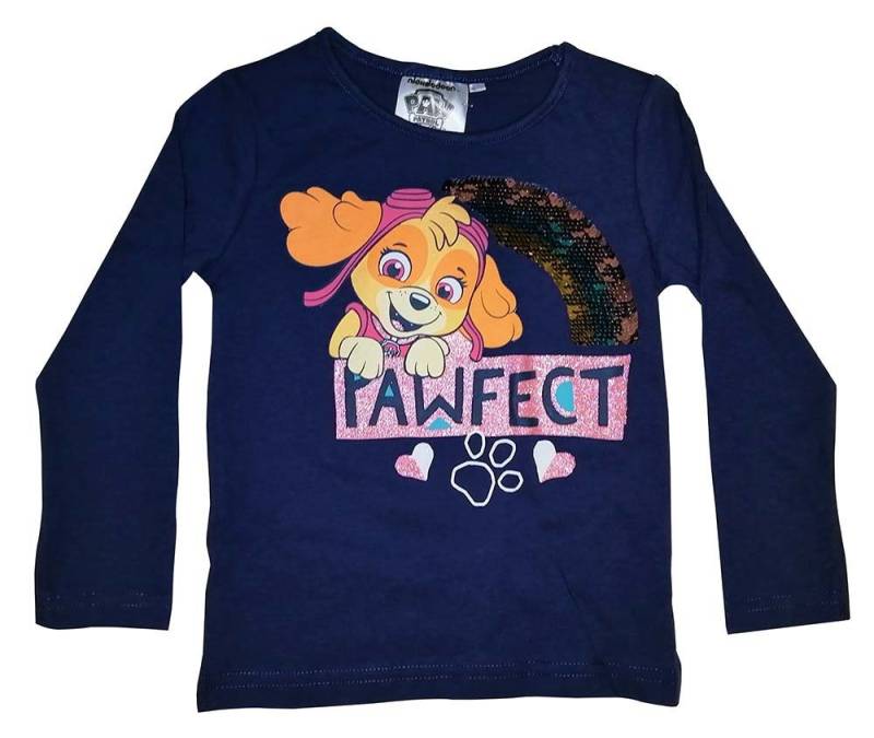 Sun City Langarmshirt Paw Patrol Langarmshirt Skye mit Paillettenregenbogen blau für Kinder von Sun City