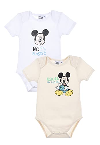 Sun City Mickey Mouse Baby Body Strampler Set kurzarm, Größe Kids:86 von Sun City