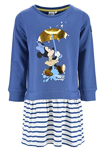 Sun City Minnie Mouse Kinder Langarm Kleid Dress, Farbe:Blau, Größe Kids:98 von Sun City