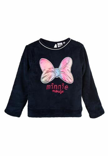 Sun City Minnie Mouse Kinder Mädchen Fleece Pullover Sweat-Shirt Sweater, Farbe:Dunkel-Blau, Größe Kids:128 von Sun City