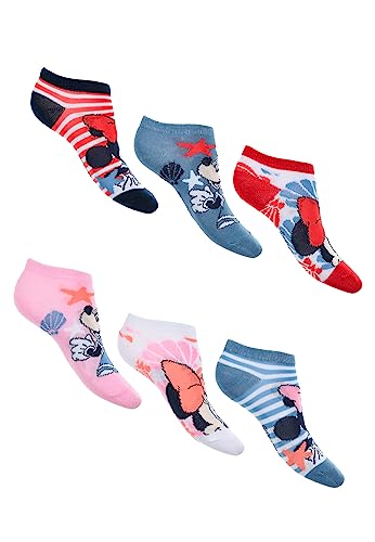 Sun City Minnie Mouse Kinder Mädchen Sneaker Socken 6 Paar Strümpfe Paket, Größe:23/26 von Sun City