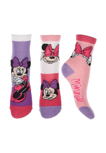 Sun City Minnie Mouse Kinder Mädchen Socken 3 Paar Strümpfe Paket, Größe:27/30 von Sun City