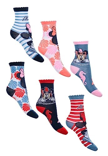 Sun City Minnie Mouse Kinder Mädchen Socken 6 Paar Strümpfe Paket, Größe:27/30 von Sun City