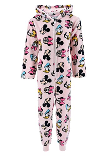 Sun City Minnie Mouse Mädchen Schlafanzug Kinder Pyjama Overall Jumpsuit Mickey Daisy Pluto, Farbe:Rosa, Größe Kids:128 von Sun City