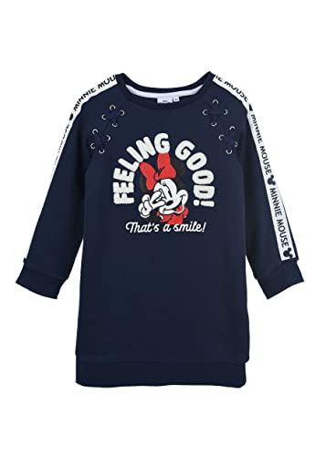 Sun City Minnie Mouse Sweatkleid Kinder Langarm Kleid Dress leicht gefüttert (98, Blau) von Sun City