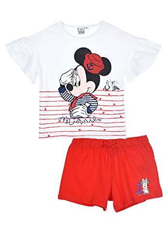 Sun City Minnie Mouse T-Shirt und Short Kurze Hose Sommer-Set Rot (116) von Sun City