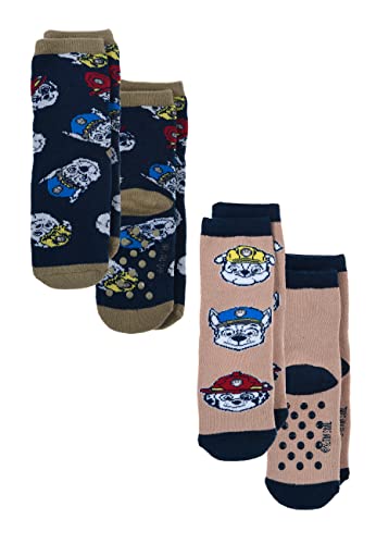 Sun City Paw Patrol Chase Marshall Rubble Kinder Jungen Socken 2 Paar Set Gumminoppen Stopper-Socken Strümpfe, Größe:31/34 von Sun City