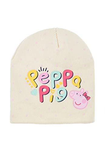 Sun City Peppa Wutz Pig Kinder Mädchen Winter-Mütze Beanie-Mütze, Farbe:Weiß, Größe:52 von Sun City