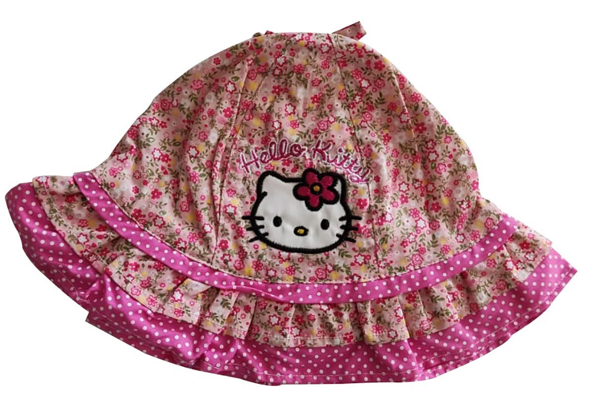 Sun City Schirmmütze Hello Kitty Mädchen Sonnenhut, Kappe, Mütze pink-rosa mit Blumen, Gr.5 von Sun City