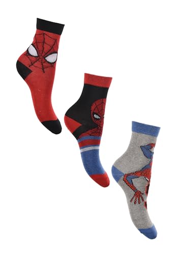 Sun City Spider-Man Kinder Jungen Socken 3 Paar Strümpfe Paket, Größe:23/26 von Sun City